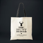 The Hunt is Over Rustic Country  Tote Bag<br><div class="desc">The Hunt is Over. Add a fun touch of colour and unique style to your wedding or bridal shower favours. A bridal shower favour bag is a great addition to party planning. These unique bags will easily be used as a gift and can serve as a beautiful decoration at your...</div>