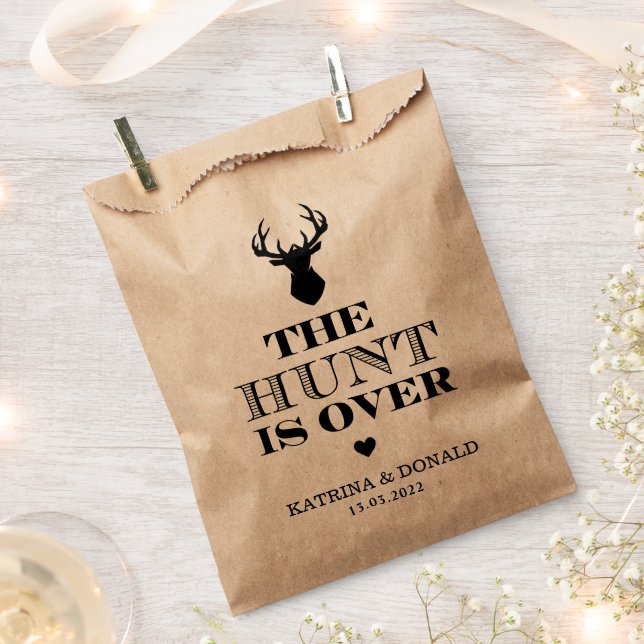 The Hunt is Over Rustic Country Wedding  Favour Bag (Clipped)