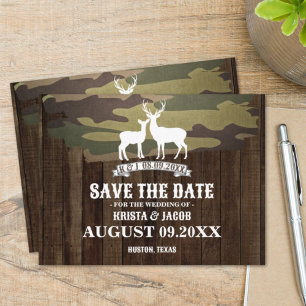 The Hunt Is Over Western Wedding Save The Date Postcard