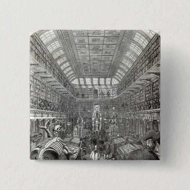 The Hunterian Museum 2 Inch Square Button (Front)