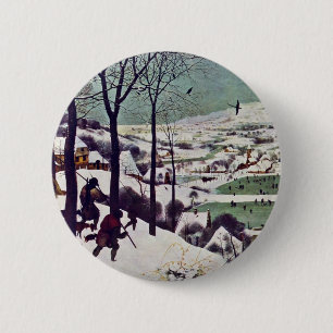 The Hunters In The Snow,  By Bruegel D. Ä. Pieter 2 Inch Round Button