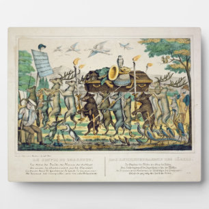 The Hunter's Procession, c.1850 (hand coloured lit Plaque