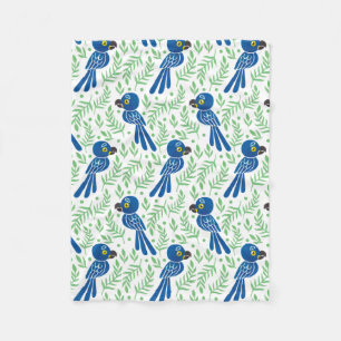 The Hyacinth Macaw Pattern Fleece Blanket