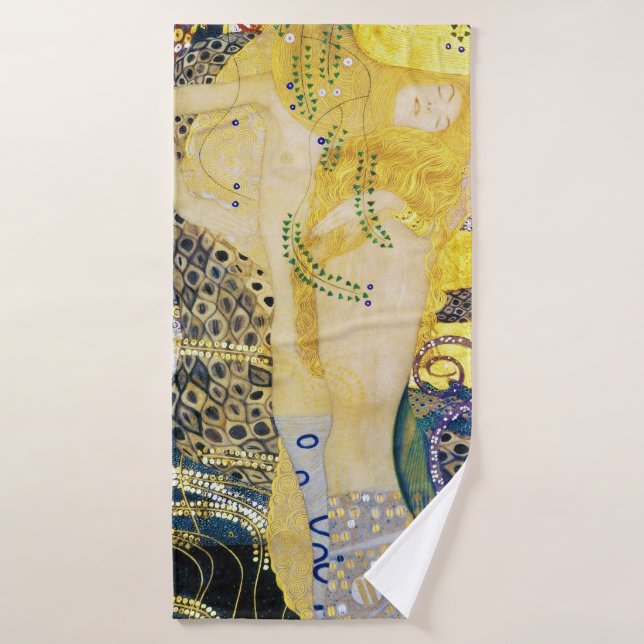 The Hydra, Gustav Klimt Bath Towel (Bath Towel)