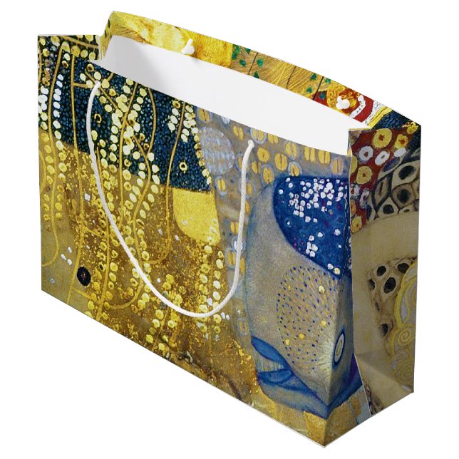The Hydra, Gustav Klimt Large Gift Bag (Back Angled)