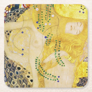 The Hydra, Gustav Klimt Square Paper Coaster