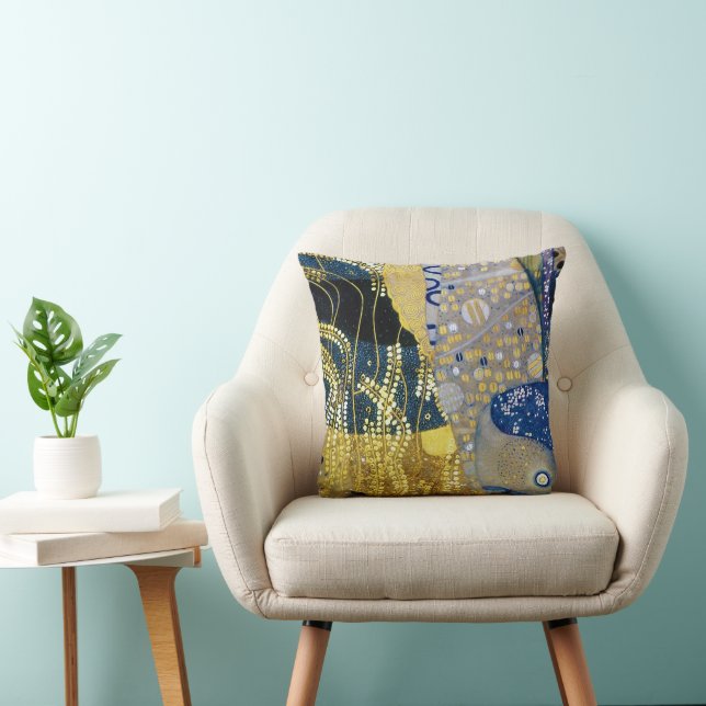 The Hydra, Gustav Klimt Throw Pillow (Chair)