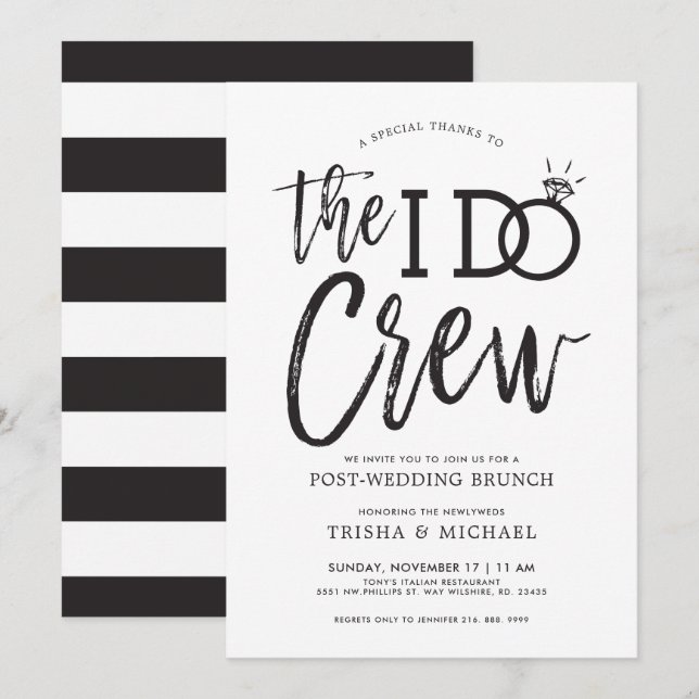 The I Do Crew | Post Wedding Brunch Invitation (Front/Back)