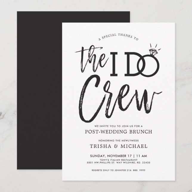 The I Do Crew | Post Wedding Brunch Invitation (Front/Back)