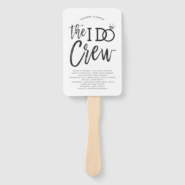 The I Do Crew | Wedding Party and Program Hand Fan (Front)