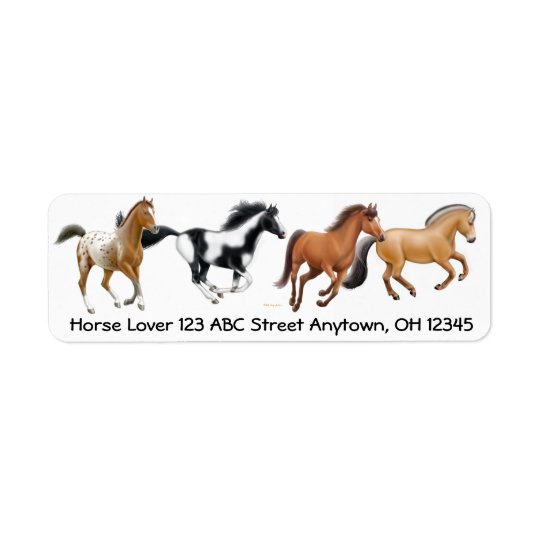 The I Love Horses Label Return Address Label