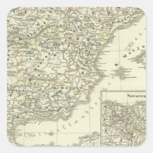 The Iberian peninsula since the beginning Square Sticker