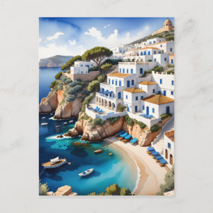 The Ibiza coast is home to many beautiful Greek vi Holiday Postcard