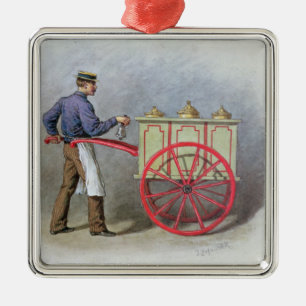 The Ice Cream Seller, 1895 Metal Ornament