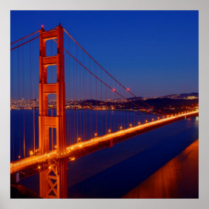 The iconic bridge with San Francisco Poster