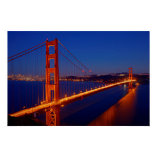 The iconic bridge with San Francisco Poster
