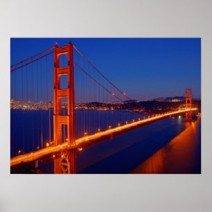 The iconic bridge with San Francisco Poster