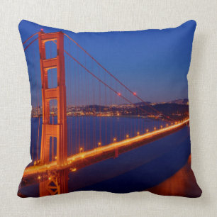 The iconic bridge with San Francisco Throw Pillow