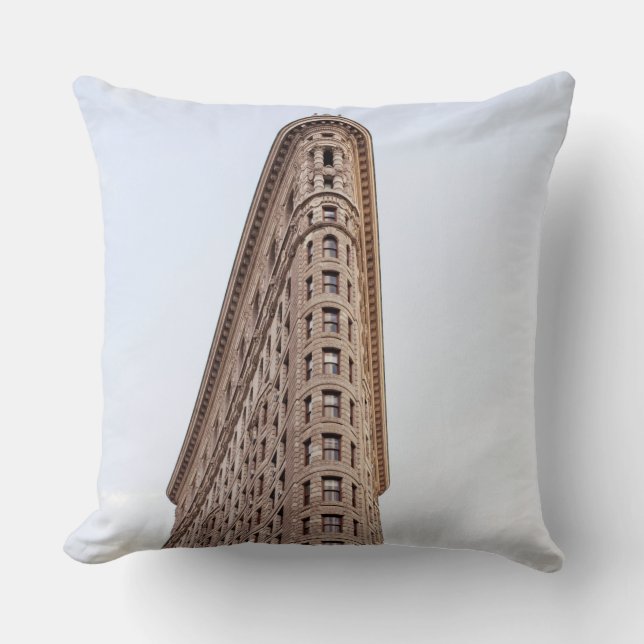 the iconic flatiron building throw pillow (Front)
