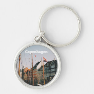 The iconic Nyhavn, Copenhagen, Denmark Keychain