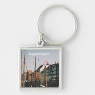 The iconic Nyhavn, Copenhagen, Denmark Keychain