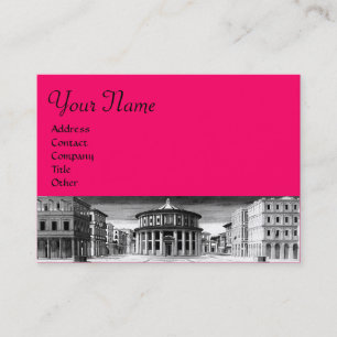THE IDEAL CITY,pink,fuchsia Business Card