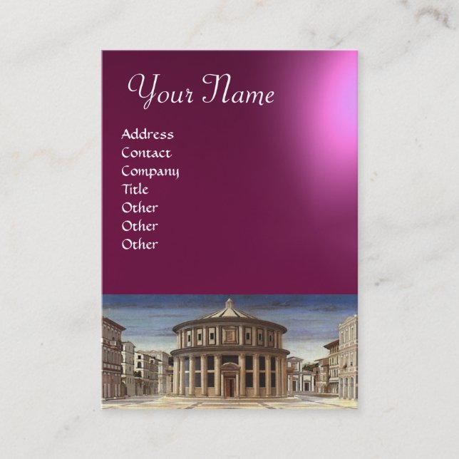 THE IDEAL CITY, pink purple violet amethyst Business Card (Front)