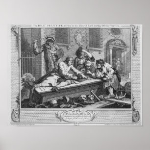 The Idle 'Prentice at Play in the Church Yard Poster
