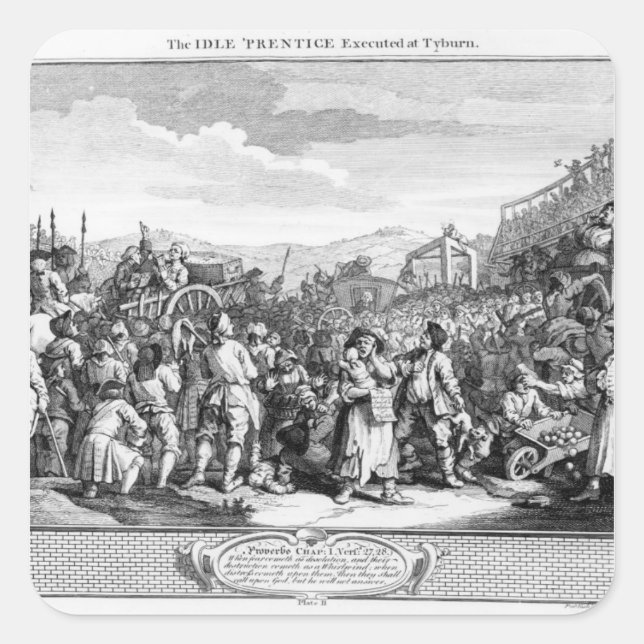 The Idle 'Prentice Executed at Tyburn Square Sticker (Front)