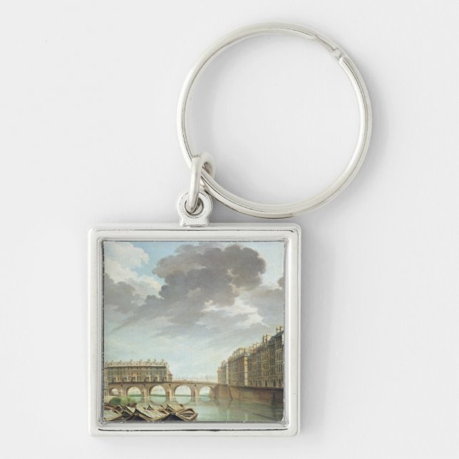 The Ile Saint-Louis and the Pont Marie in 1757 Keychain (Front)