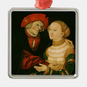 The Ill-Matched Couple Metal Ornament