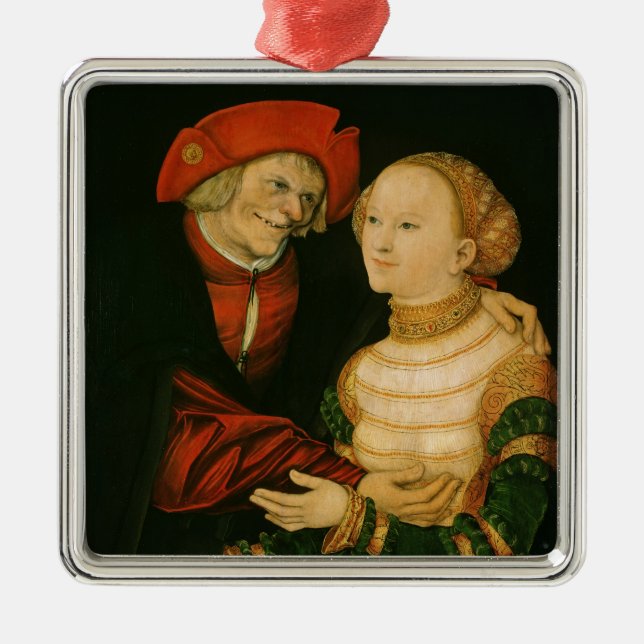 The Ill-Matched Couple Metal Ornament (Front)