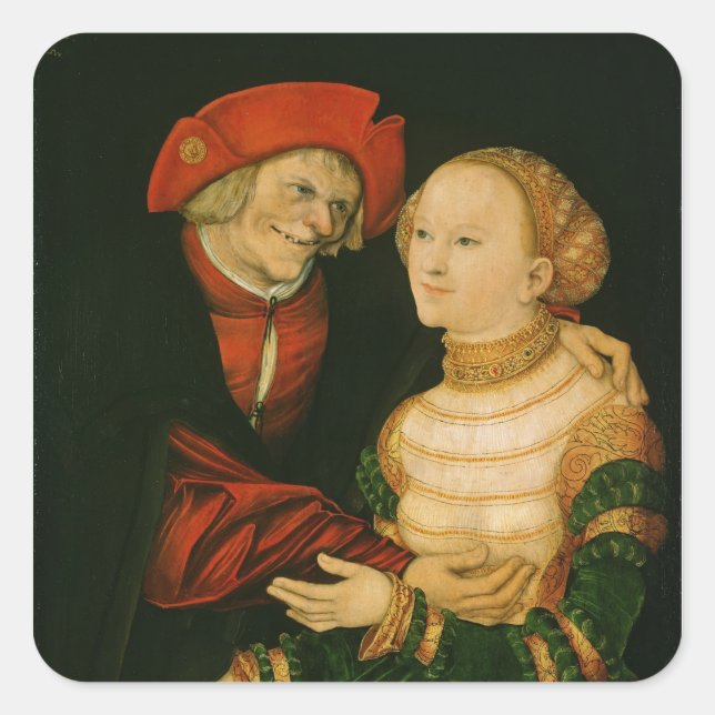 The Ill-Matched Couple Square Sticker (Front)