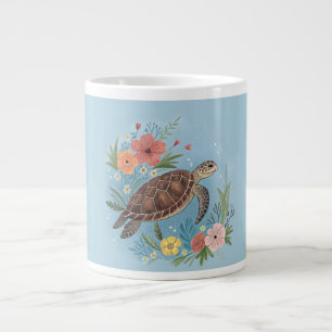 The illustration of a sea turtle large coffee mug