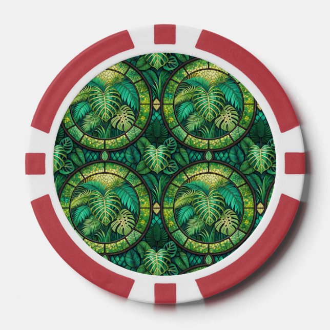 The image shows a poker chip with a vibrant design (Front)