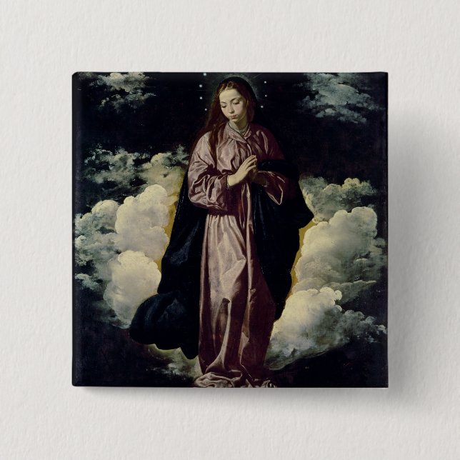 The Immaculate Conception, c.1618 2 Inch Square Button (Front)