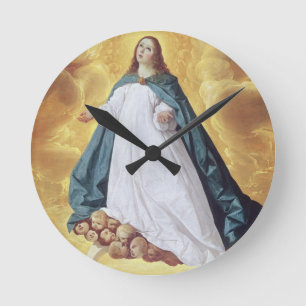 The Immaculate Conception, c.1628-30 (oil on canva Round Clock