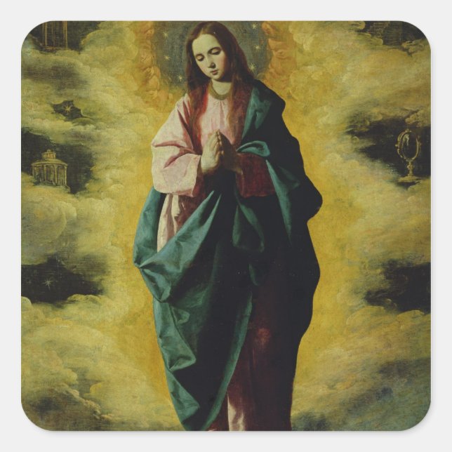 The Immaculate Conception, c.1630-35 Square Sticker (Front)