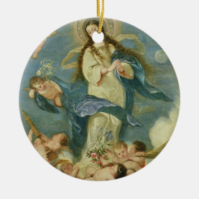 The Immaculate Conception Ceramic Ornament (Front)
