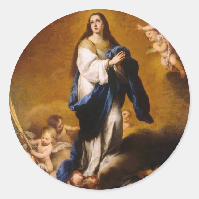 The Immaculate conception Classic Round Sticker (Front)