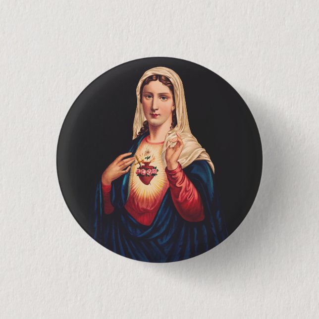 The Immaculate Heart of Mary 1 Inch Round Button (Front)