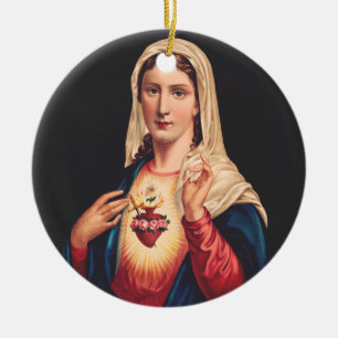 The Immaculate Heart of Mary Ceramic Ornament