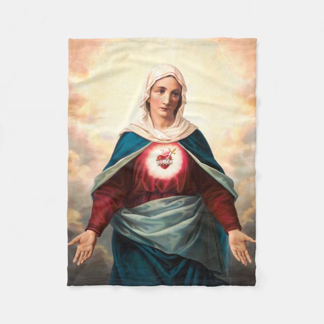 The Immaculate Heart of Mary Fleece Blanket (Front)