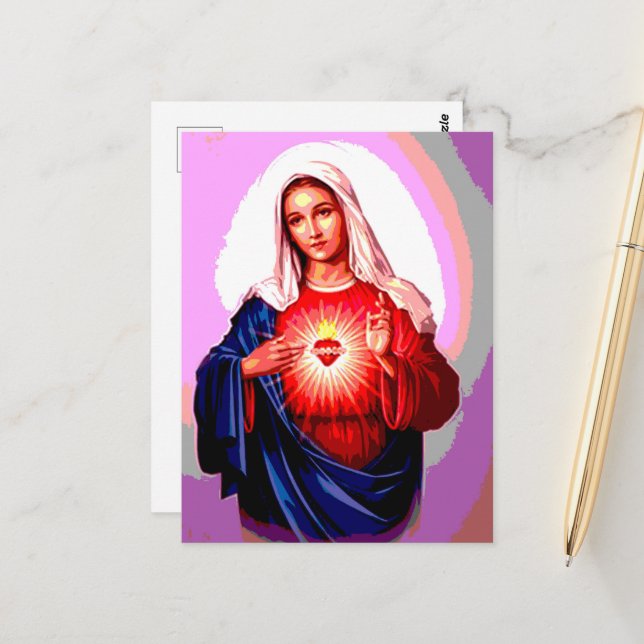 The Immaculate Heart of Mary Postcard (Front/Back In Situ)