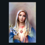 The Immaculate Heart of Mary poster<br><div class="desc">This gorgeous 19th century depiction of the immaculate heart of Mary is one of our personal favourites. The beautiful Virgin Mary has lilies in her hand and a halo around her head. A truly special immaculate heart of Mary poster either for yourself or to present as a gift to someone...</div>