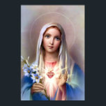 The Immaculate Heart of Mary poster<br><div class="desc">This gorgeous 19th century depiction of the immaculate heart of Mary is one of our personal favourites. The beautiful Virgin Mary has lilies in her hand and a halo around her head. A truly special immaculate heart of Mary poster either for yourself or to present as a gift to someone...</div>