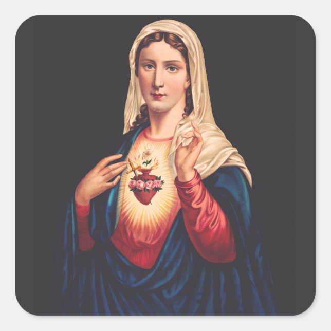 The Immaculate Heart of Mary Square Sticker (Front)