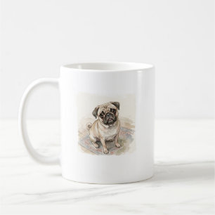 The Imperial Beggar: Watercolor Pug Coffee Mug