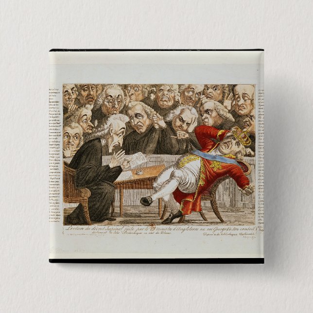 The Imperial Decree to George III 2 Inch Square Button (Front)