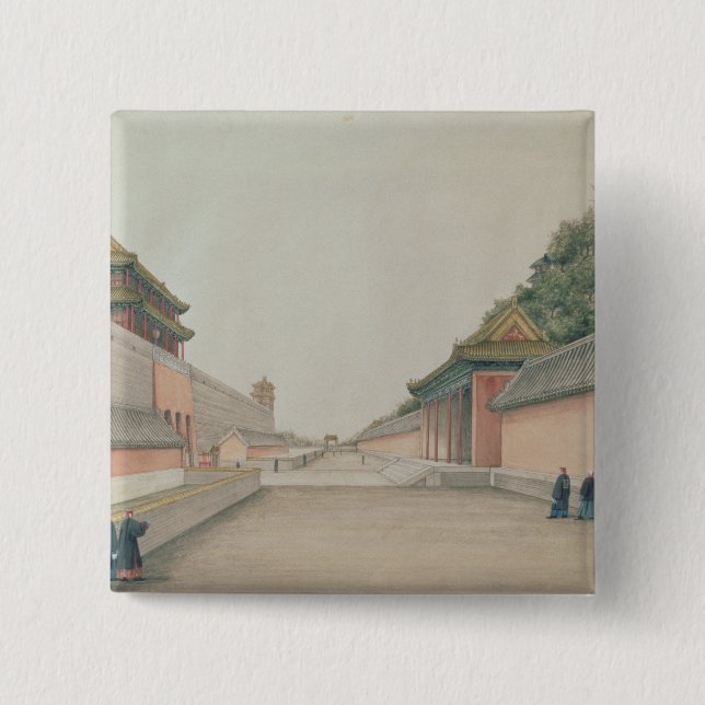 The Imperial Palace in Peking 2 Inch Square Button (Front)